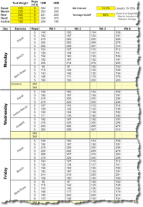 bill starr 5x5 excel spreadsheet